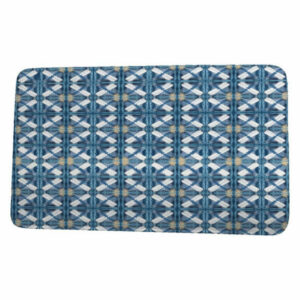 Intercoastal Waterway Beach Tile Geometric Print Bath Mat, Blue, 17"x2