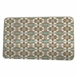 Intercoastal Waterway Beach Tile Geometric Print Bath Mat, Brown, 21"x