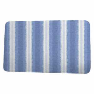 Intercoastal Waterway Sea Lines Stripe Print Bath Mat, Blue, 17"x24"