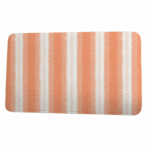 Intercoastal Waterway Sea Lines Stripe Print Bath Mat, Orange, 17"x24"