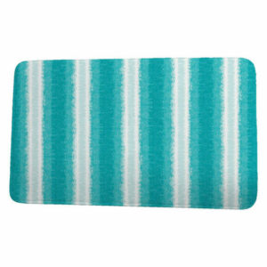 Intercoastal Waterway Sea Lines Stripe Print Bath Mat, Teal, 17"x24"