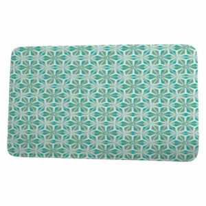 Intercoastal Waterway Water Mosaic Geometric Print Bath Mat, Aqua, 17"