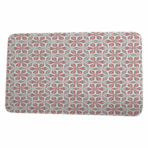 Intercoastal Waterway Water Mosaic Geometric Print Bath Mat, Coral, 21