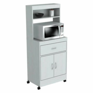 Inval White Microwave Storage Cabinet