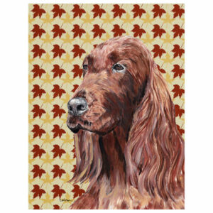 Irish Setter Fall Leaves Flag Garden Size