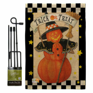 Jack-O-Lantern Witch Fall Halloween Garden Flag Set