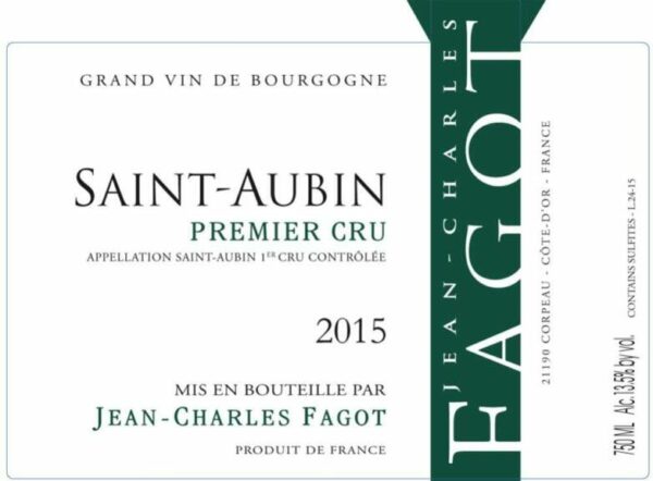 Jean-Charles Fagot 2015 St-Aubin Premier Cru - Chardonnay White Wine