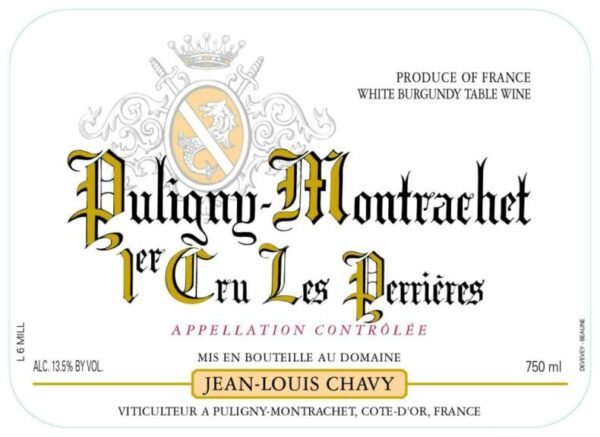 Jean-Louis Chavy 2016 Puligny-Montrachet Les Perrieres Premier Cru - Chardonnay White Wine