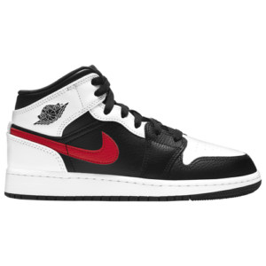 Jordan Boys Jordan AJ 1 Mid - Boys' Grade School Basketball Shoes Black/Chili Red/White Size 04.0