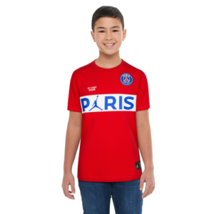 Jordan Boys Jordan PSG Wordmark T-Shirt - Boys' Grade School University Red Size L