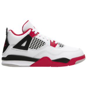 Jordan Boys Jordan Retro 4 - Boys' Preschool Shoes White/Fire Red/Black Size 01.0