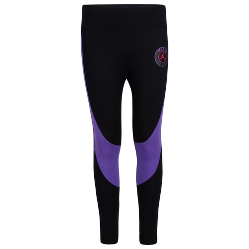 Jordan Girls Jordan PSG Leggings - Girls' Grade School Black/Purple Size M