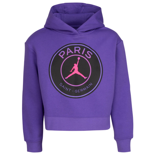 Jordan Girls Jordan PSG Pullover Hoodie - Girls' Grade School Wild Violet Size L