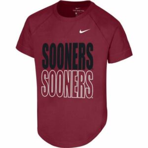 Jordan Girls' University of Oklahoma Trophy Short Sleeve T-Shirt Red, Medium - NCAA Youth Apparel at Academy Sports