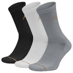 Jordan Jordan Jumpman Crew 3 Pack Socks White/Black/Gold Size M