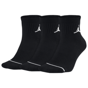 Jordan Jordan Jumpman Quarter 3 Pack Socks Black/Black/Black Size L