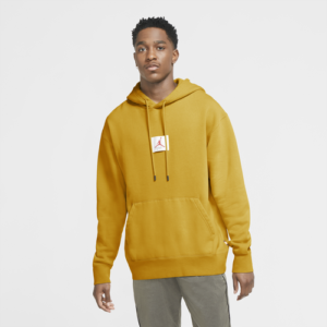 Jordan Mens Jordan Flight Fleece Hoodie - Mens Yellow/Yellow Size S