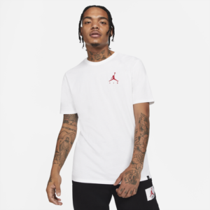 Jordan Mens Jordan Jumpman Air Embroidered T-Shirt - Mens White/Gym Red Size XXL