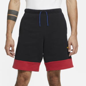 Jordan Mens Jordan Jumpman Air Fleece Shorts - Mens Black/Gym Red/Varsity Maize Size XL