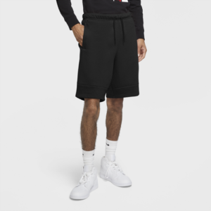 Jordan Mens Jordan Jumpman Air Fleece Shorts - Mens Black/White Size L