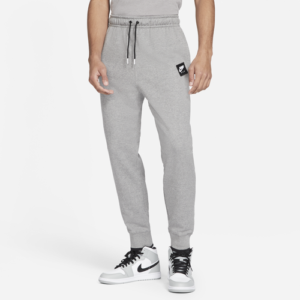 Jordan Mens Jordan Jumpman Classic Fleece Pants - Mens Carbon Heather/Gym Red Size M