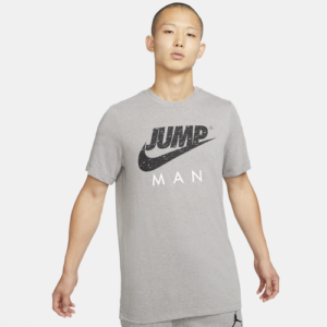 Jordan Mens Jordan Jumpman Script T-Shirt - Mens Carbon Heather/Black/White Size M