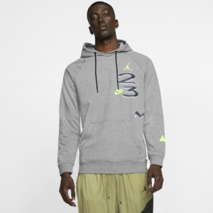 Jordan Mens Jordan Sport DNA Fleece Pullover Hoodie - Mens Gray/Green/Gold Size S