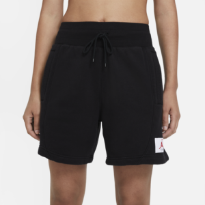 Jordan Womens Jordan Flight Fleece Shorts - Womens Black/White Size XL