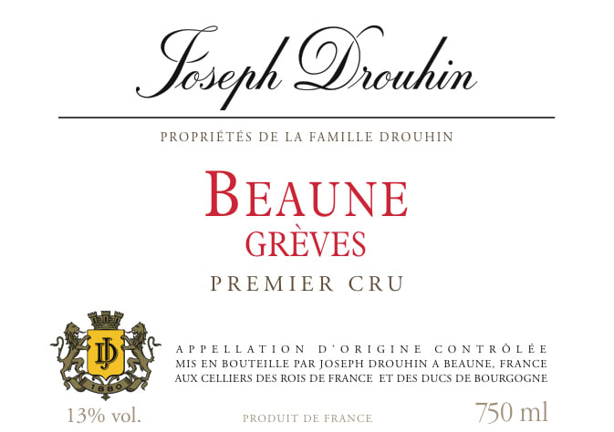 Joseph Drouhin 2017 Beaune Greves Premier Cru - Pinot Noir Red Wine
