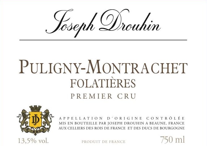 Joseph Drouhin 2017 Puligny-Montrachet Folatieres Premier Cru - Chardonnay White Wine