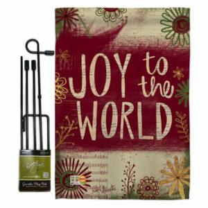 Joy to the World Winter Winter Wonderland Garden Flag Set