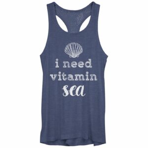 Juniors' I Need Vitamin Sea Healthy Humor Graphic Tank, Girl's, Size: Large, Blue