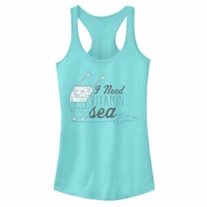 Juniors' Nickelodeon SpongeBob SquarePants "I Need Vitamin Sea" Surf Tank Top, Girl's, Size: XL, Blue