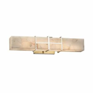 Justice Design Group ALR-8640 Alabaster Rocks 21.5" Structure 1 Light LED Bath Bar Polished Chrome Indoor Lighting Bathroom Fixtures Bath Bar