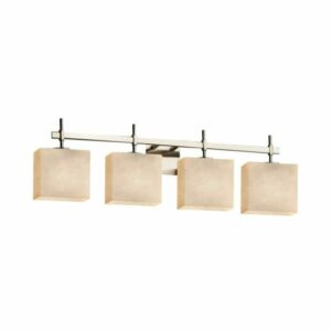 Justice Design Group CLD-8414-55-LED4-2800 Clouds 32.5" Union 4 Light LED Bath Bar Brushed Nickel Indoor Lighting Bathroom Fixtures Bath Bar