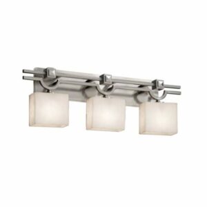 Justice Design Group CLD-8503-55-LED3-2100 Clouds 29" Argyle 3 Light LED Bath Bar Brushed Nickel Indoor Lighting Bathroom Fixtures Bath Bar