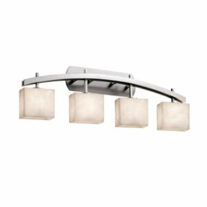 Justice Design Group CLD-8594-55-LED4-2800 Clouds 35.5" Archway 4 Light LED Bath Bar Brushed Nickel Indoor Lighting Bathroom Fixtures Bath Bar