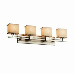 Justice Design Group FAB-8704-55-CREM-LED4-2800 Textile 36" Aero 4 Light LED Bath Bar Brushed Nickel Indoor Lighting Bathroom Fixtures Bath Bar