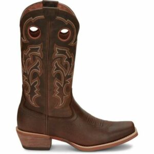 Justin Men's Stampede Western Puncher Boots Brown, 12 - Men's Ropers at Academy Sports