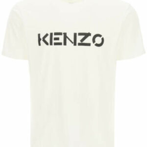 KENZO LOGO PRINT T-SHIRT S White, Black Cotton