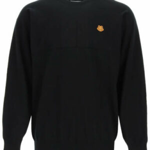 KENZO OVER SWEATER WITH TIGER CREST PATCH XS Black Cotton