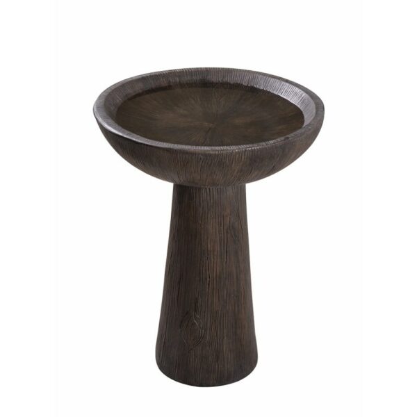 Kenroy Home 50108 Woodland 21" Outdoor Bird Bath Wood Grain Outdoor Living Garden Decor Bird Bath