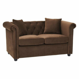 Kingway Furniture Jampa Velvet Living Room Loveseat In Brown