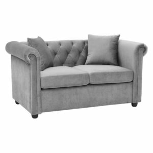 Kingway Furniture Jampa Velvet Living Room Loveseat In Gray