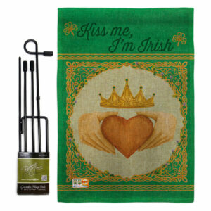 Kiss Me, I'm Irish Spring St Patrick Garden Flag Set