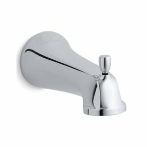 Kohler K-10589 Wall Mount Diverter Bath Spout with Slip-Fit Connection from Bancroft Collection Polished Chrome Accessory Tub Spout Diverter