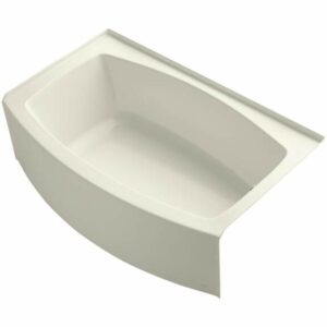 Kohler K-1100-RAW Expanse 60" Alcove Soaking Bath Tub with Bask Heating and Right Drain Biscuit Tub Soaking Alcove