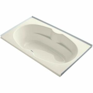 Kohler K-1132-F Proflex Collection 72" Three Wall Alcove Soaking Bath Tub with Center Drain Biscuit Tub Soaking Alcove