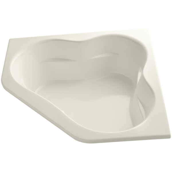 Kohler K-1161 Tercet Collection 60" Corner Soaking Bath Tub with Center Drain Biscuit Tub Soaking Corner