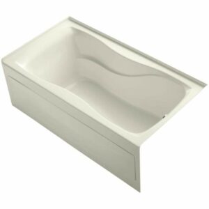 Kohler K-1219-RA Hourglass Collection 60" Three Wall Alcove Soaking Bath Tub with Right Hand Drain Biscuit Tub Soaking Alcove